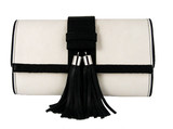 Mel Boteri Black and White Tasseled &#39;Lauren&#39; Small Shoulder Bag