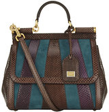 Dolce & Gabbana Medium Snakeskin and Suede Sicily Tote