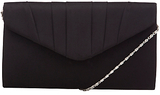 John Lewis Martina Satin Envelope Clutch Handbag, Black