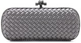 Bottega Veneta Stretch Knot Satin Baguette Clutch With Snakeskin