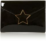 Lulu Guinness Star hardware black clutch, Black