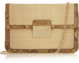MICHAEL Michael Kors Sloan woven raffia and canvas clutch