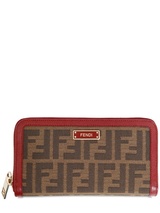 Fendi All Around Zip Zucca Soft Wallet