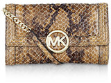 MICHAEL Michael Kors Fulton Bombe Python-Print Clutch Bag