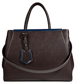 FENDI Leather 2Jours Tote in Coffee Black