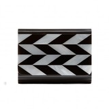 Lulu Guinness Black and Stone Perspex Chevron Natalia Clutch
