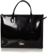 Emporio Armani Smooth leather tote bag, Black