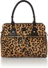 Modalu Pippa medium leopard tote bag, Multi-Coloured