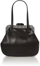 Lulu Guinness Pollyanna patent black shoulder bag, Black