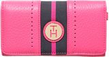 Tommy Hilfiger Jaquard pink large flap over purse, Pink