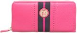 Tommy Hilfiger Jaquard pink large zip around purse, Pink