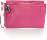 Lulu Guinness Katie patent pink clutch bag , Clutch Bags , Syn...