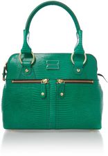Modalu Pippa green lizard mini tote bag, Green