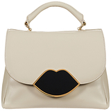 Lulu Guinness Izzy Leather Satchel, Stone