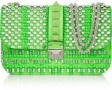Valentino Glam Lock embellished leather shoulder bag