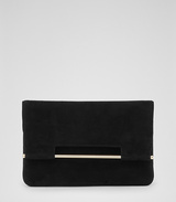 Reiss suede foldover clutch. Vixen in black is a rectangle clu...