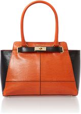 Modalu Marlow medium orange tote bag , Tote Bags , Tote handles.