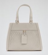 Reiss cut out detail handbag. Harlow in cream leather is a lar...