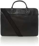 Armani Jeans Leather document bag, Black