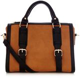 Oasis Betty colour block barrel bag, Tan