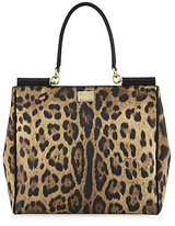 Dolce & Gabbana Large Sicily Leopard East/West Tote