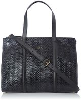 Paul Smith London Textured Leather black woven tote bag, Black