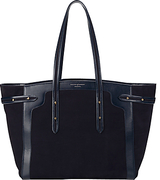 Aspinal of London Marylebone Light Leather Tote Bag Navy