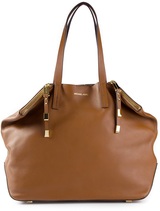Camel brown calf leather 'Jaryn' tote from Michael Kors featur...