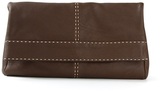 Brown calf leather 'Santorini' clutch from Michael Kors featur...