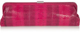 - Michael Kors fuchsia and charcoal clutch- Ayers- Silver hard...