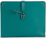 Tropical blue calf leather 'Paddington' padlock briefcase from...