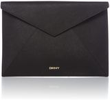 DKNY Saffiano black large document holder, Black