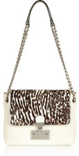 Marc Jacobs Safari small ayers-trimmed leather and calf hair shoulder bag