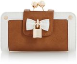 Dune Klipbow bow charm frame top purse, White