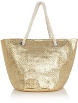 Oasis Straw shopper bag, Gold