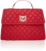 Love Moschino Red quilt medium flapover satchel bag, Red