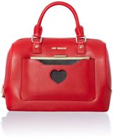 Love Moschino Red and black large colourblock bowling bag, Multi-Coloured