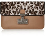 - Marc Jacobs tan Safari clutch- Made in Italy- Leather- Leopa...