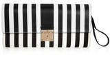 - Marc Jacobs black and white Skunk clutch- Striped textured-l...