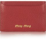 Miu Miu Madras textured-leather cardholder