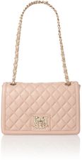 Love Moschino Pink quilt flapover shoulder bag, Pink