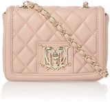 Love Moschino Pale pink quilt flapover shoulder bag, Pale Pink