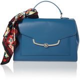 Love Moschino Blue medium frame saffiano satchel cross body bag, Black