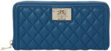Love Moschino Blue large quilt ziparound purse, Blue