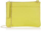 Oasis Stephanie Leather Clutch Bag, Lime