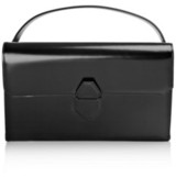 - Alexander Wang black Racketeer satchel- Glossed-leather (Cow...