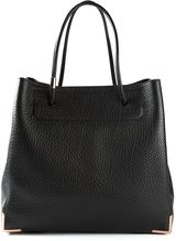 Black leather 'Prisma' tote from Alexander Wang featuring roun...