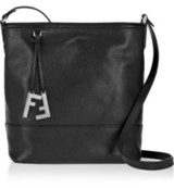 - Black textured-leather (Calf)- Snap-fastening tab at open to...