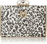 Love Moschino Black and white leopard print clasp clutch bag, Multi-Coloured