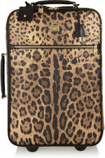 - Leopard-print faux leather, black leather trims (Calf)- Zip...